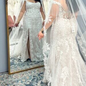 Stella York White Lace Wedding Dress